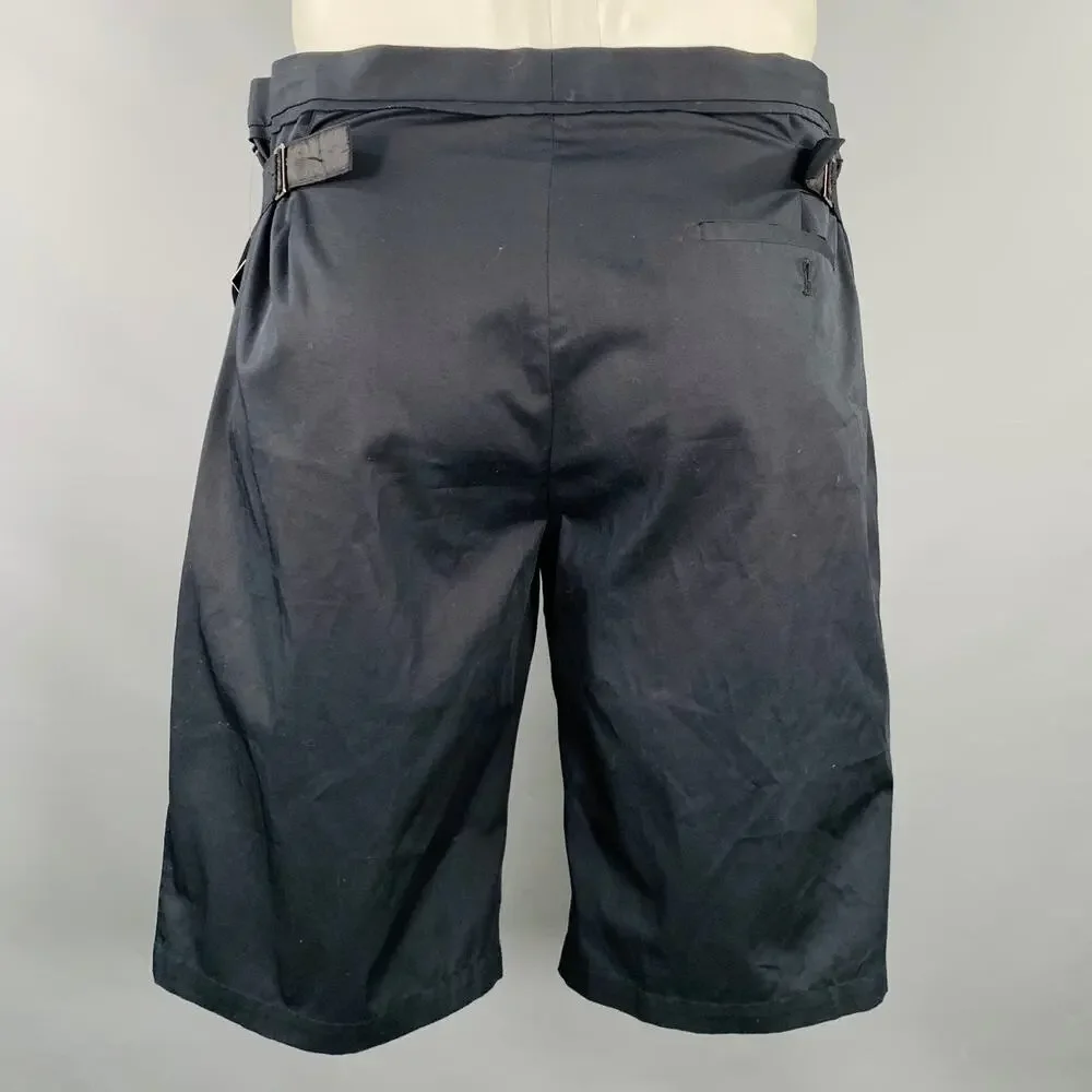 LANVIN Size 36 Navy Cotton Flat Front Shorts